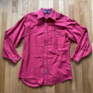 Tommy Hilfiger Deep Red Button-Down Shirt - Men's Medium (15)